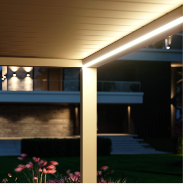 Streifen LED Beleuchtung Lamellendach