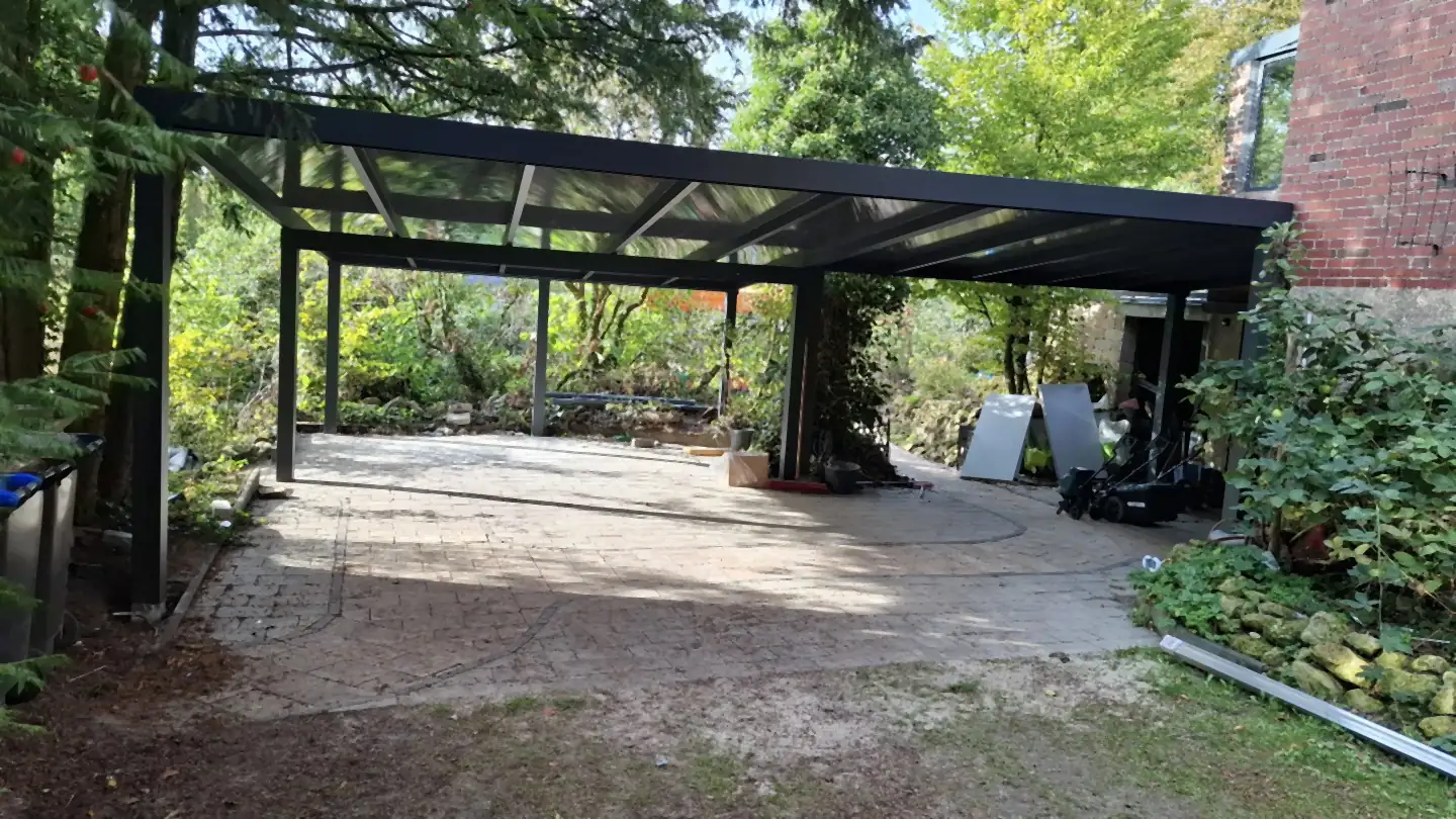 Carport für 3 Autos aus Aluminium mit Querstütze in Billerbeck